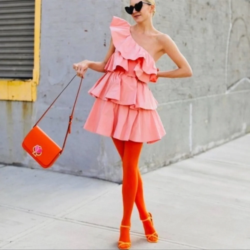 ZARA LIMITED EDITION RUFFLED ASYMMETRIC DRESS - Picture 3 of 17